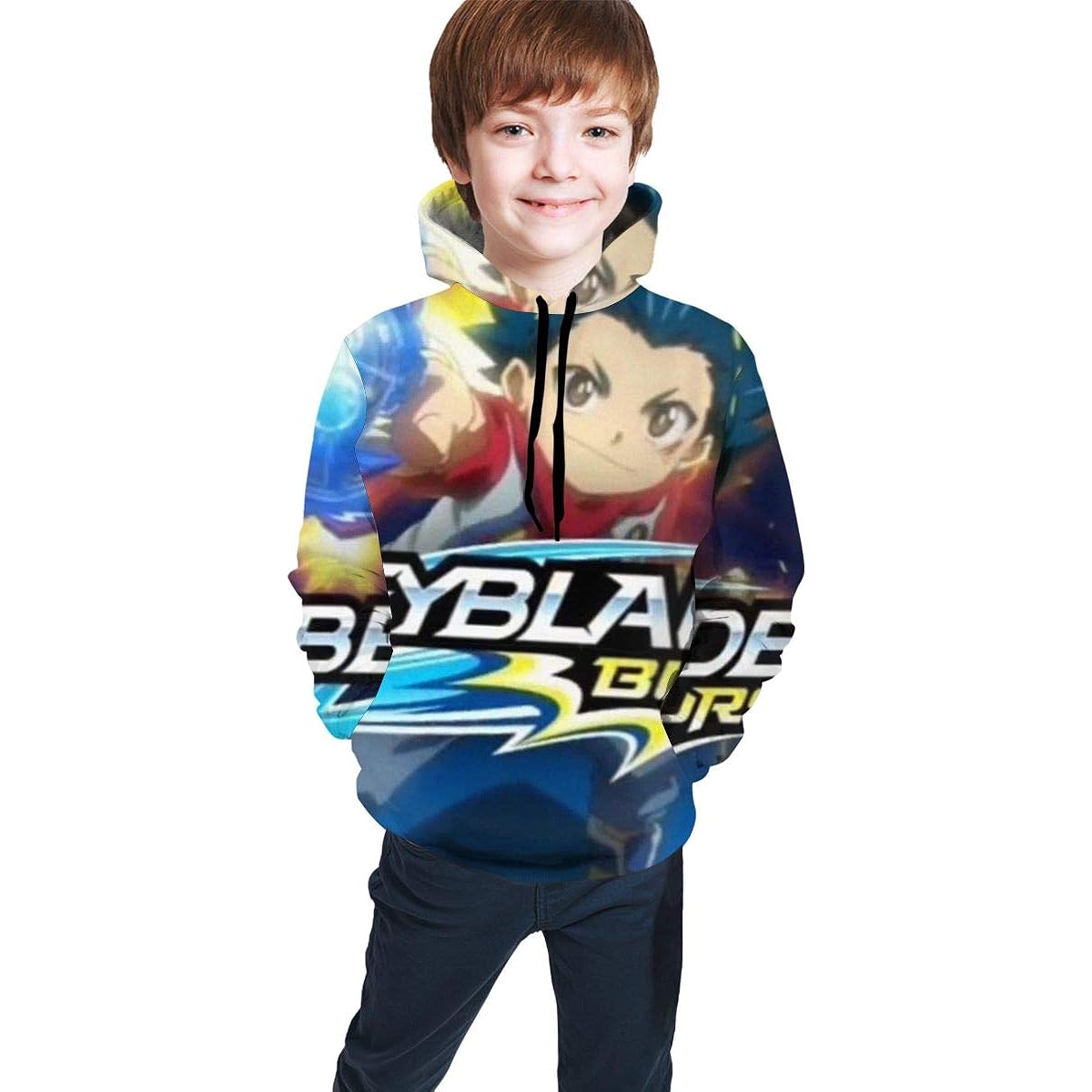 JHBKZS Beyblade Burst-Evo-lution Fashionable Teenager, Boys & Girls, Teen Hooded Sweatshirt, Age 7-20, L(14-16) JHBKZS-01