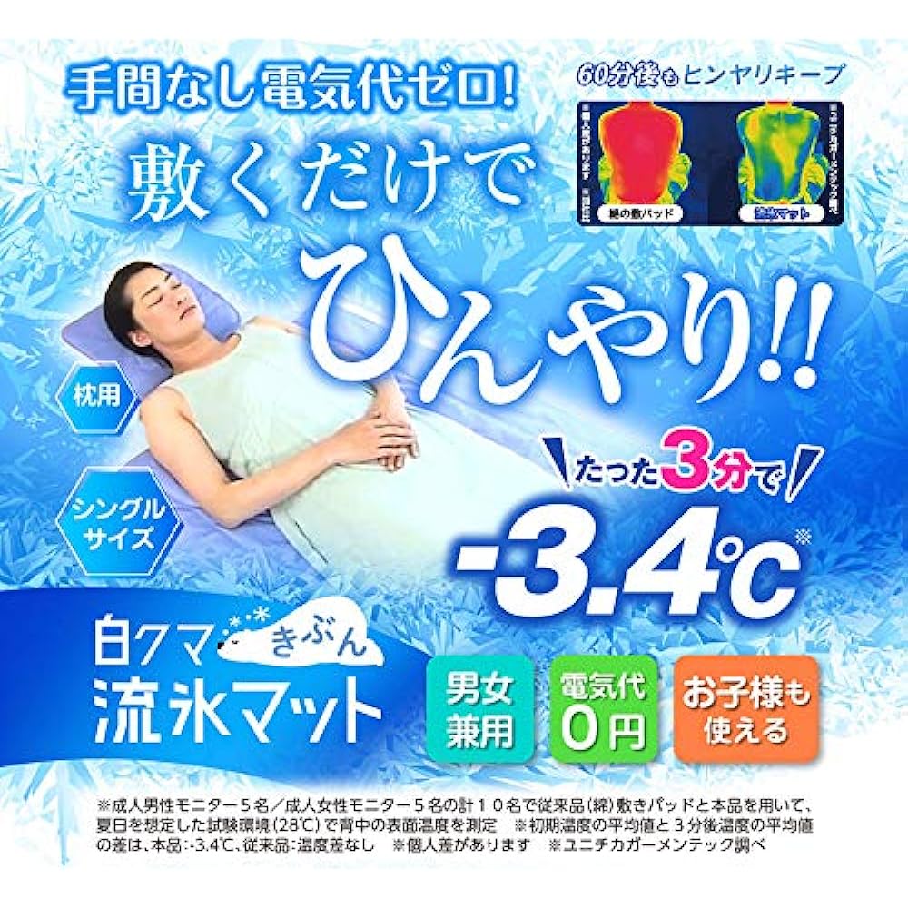 Polar Bear Drift Ice Mat Single Cool Instant Cooling Comfortable Bed Pad Bed Pad Bed Pad Single Bed Pad Single Polar Bear Drift Ice Mat Prime Direct