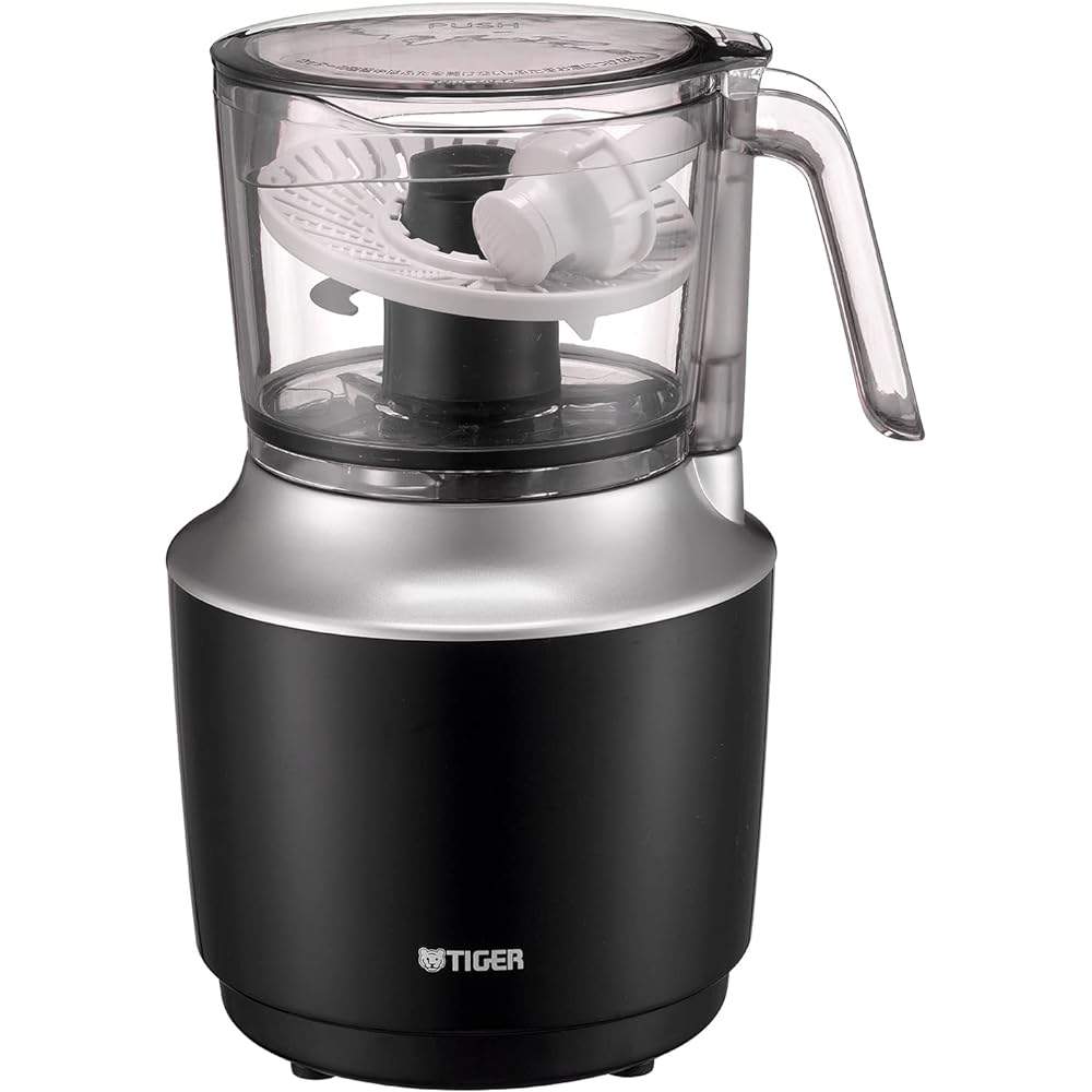 TIGER Food Processor, High Power, 5-in-1, Approximately 40% Noise Reduction, Tritan (Resin) Cup, Dishwasher Safe, Deep Black SKU-A101KD