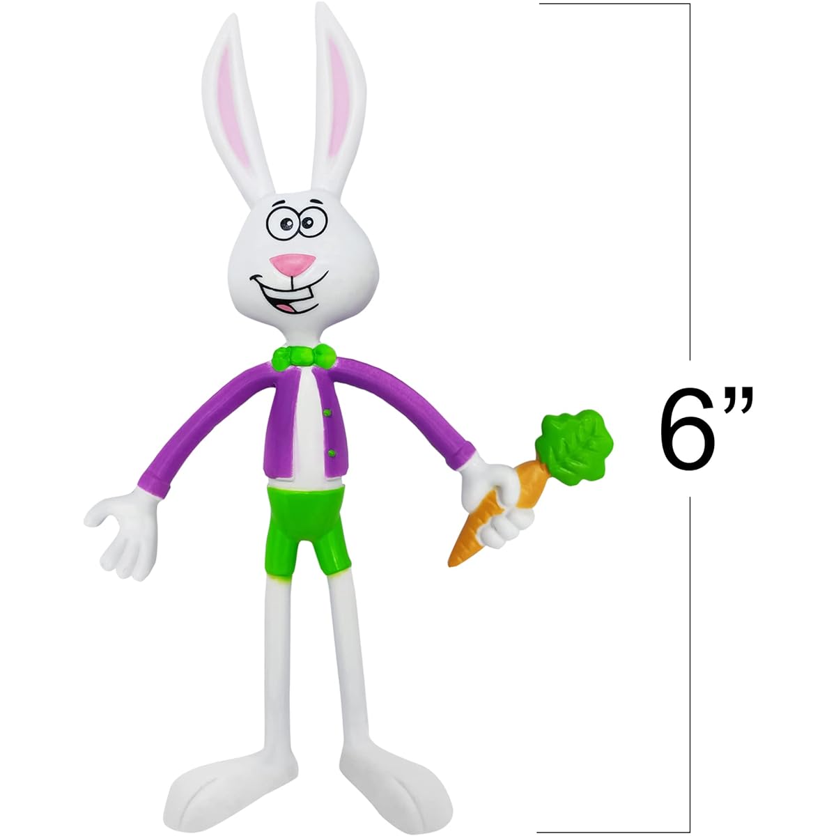 ArtCreativity Bendable Bunny Fidget Toys Set of 8 - Stress Relief, Colorful Designs, Carnival Party Favors, Pinata Fillers