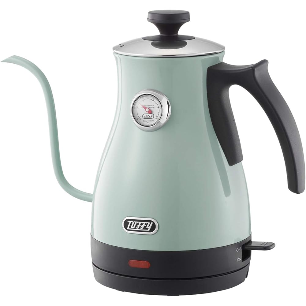 [Toffy] Electric kettle with thermometer K-KT3 (Pale Aqua), suitable temperature, coffee drip, hand drip, dry heating prevention, gooseneck spout, retro K-KT3-PA