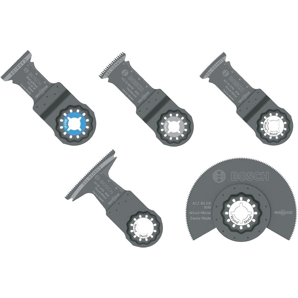 BOSCH 5-piece set of popular blades for cut and sew multi-tools (Starlock) SL-BEST5 Blue