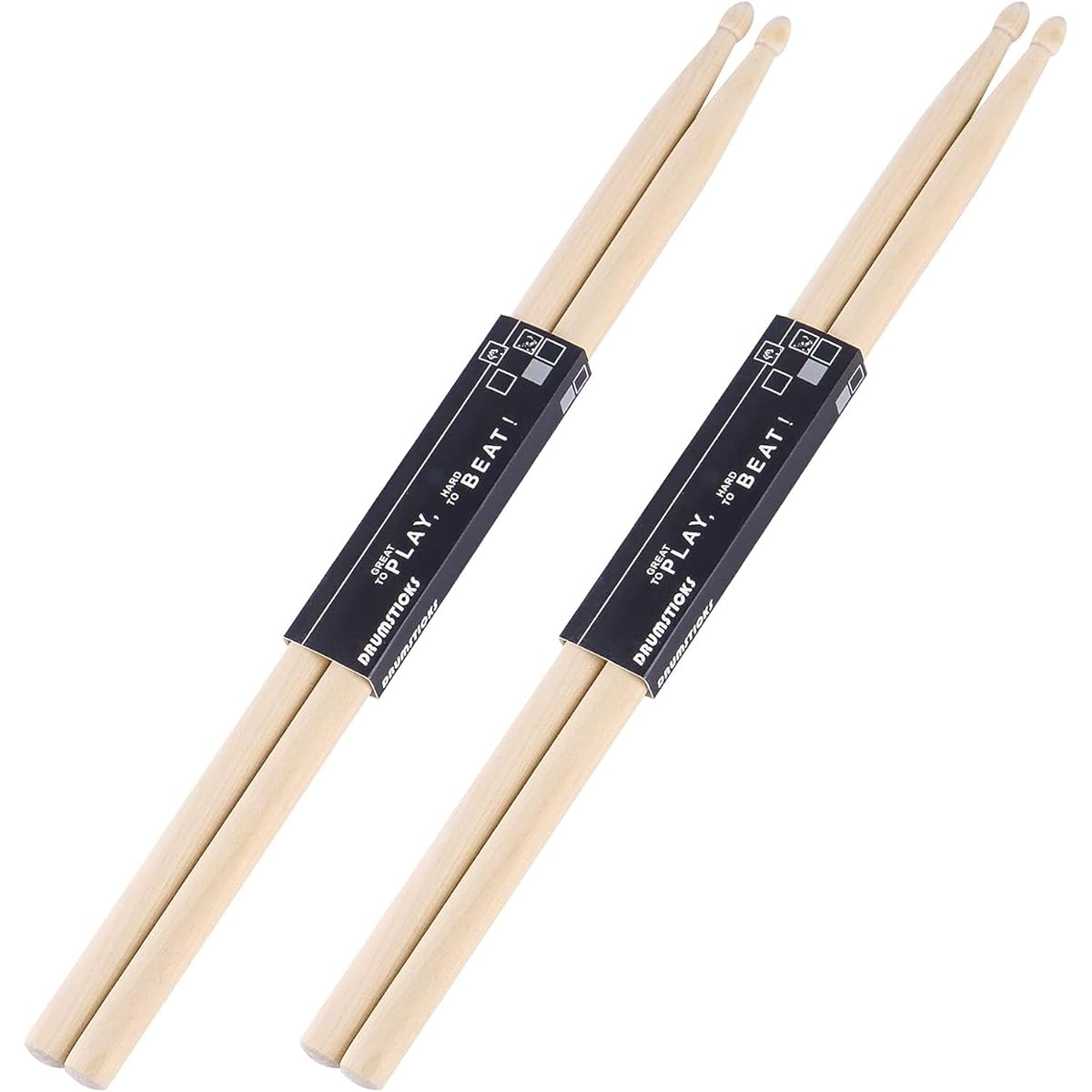 OIETON Drumsticks 2 Pairs 7A Classic Maple Wood Drumsticks Wood Chip Drumsticks for Adults Kids Beginners