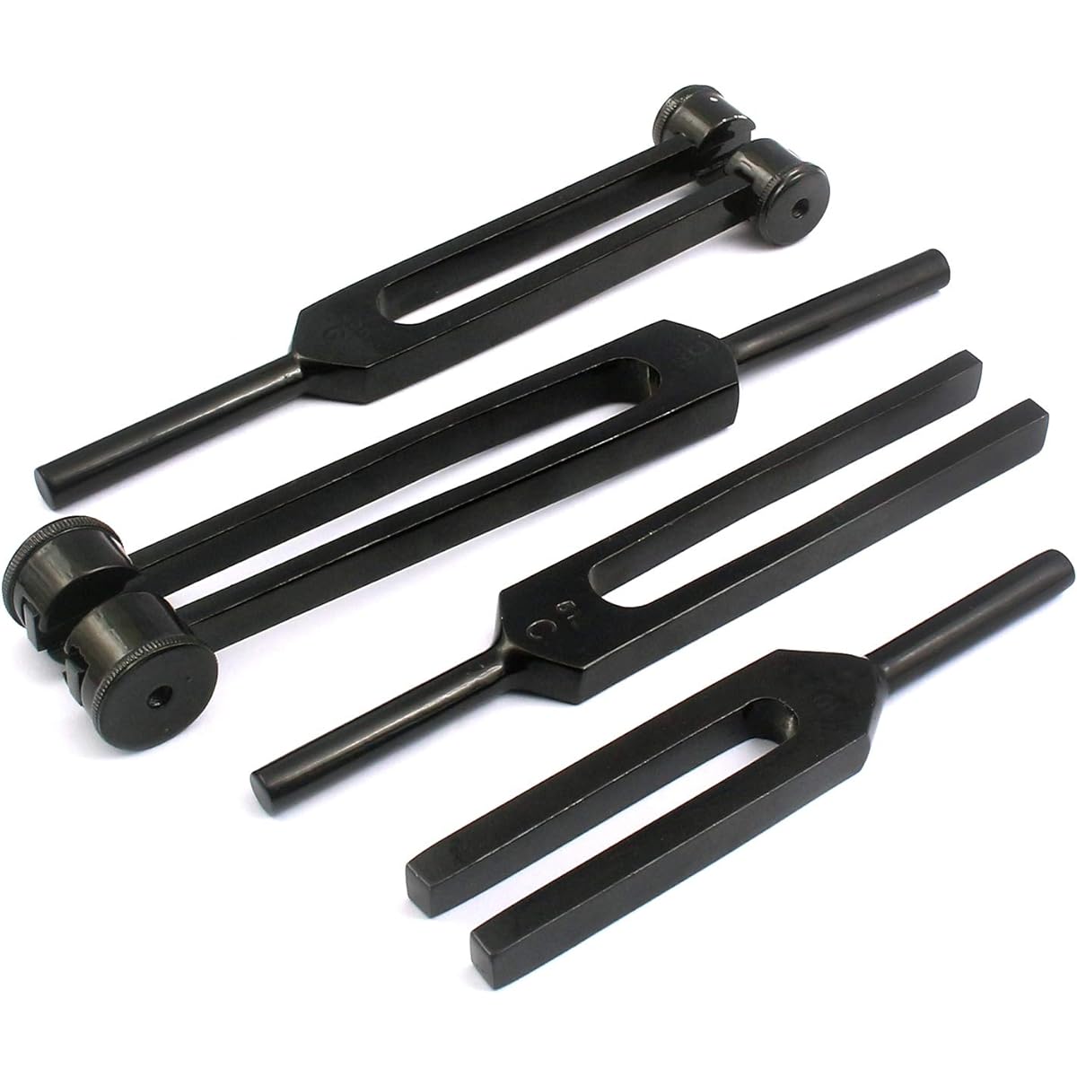 G.S Portable Tuning Fork Music Tuning Fork Set 4pcs Full Black 128HZ 256HZ 512 HZ 1024HZ Top Quality