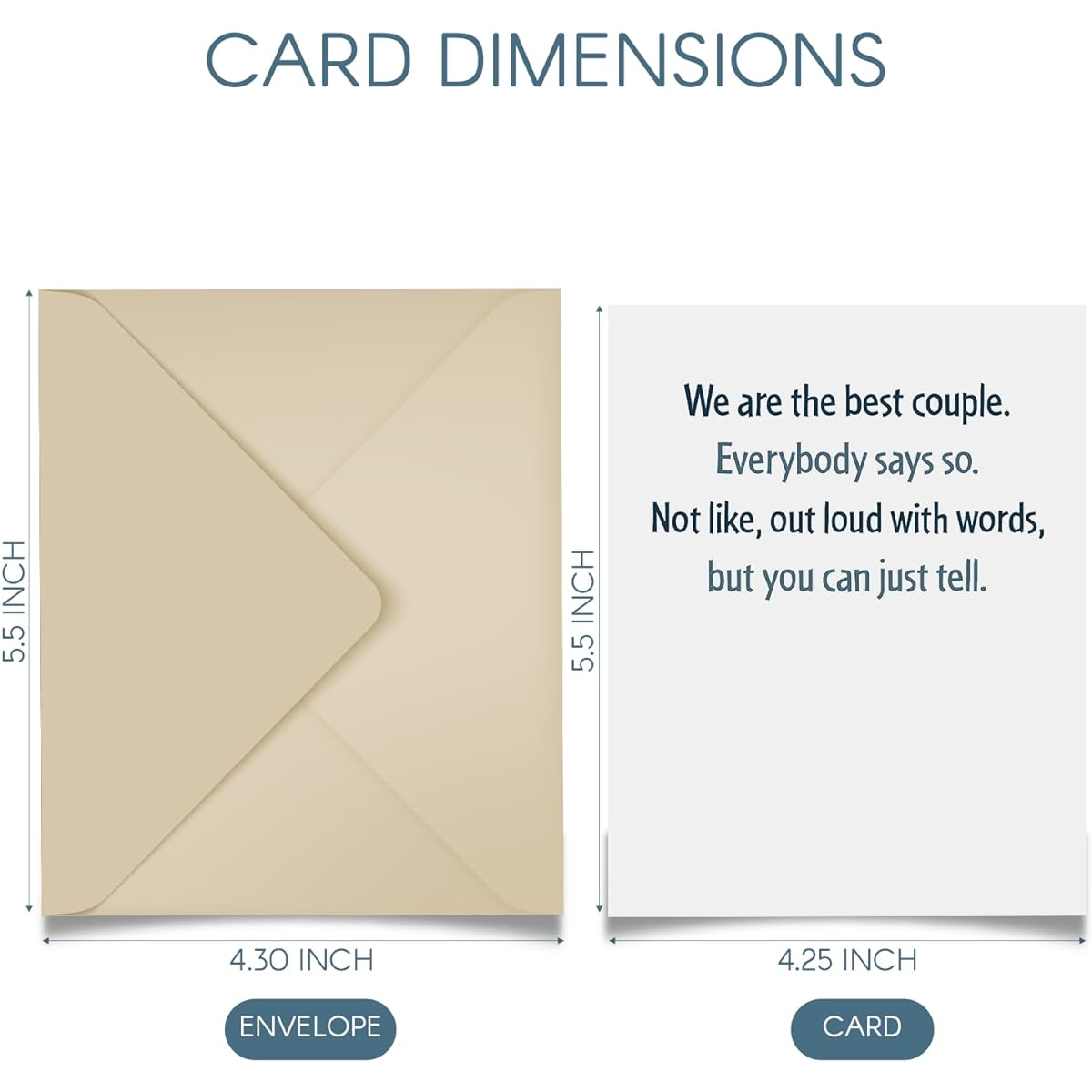 Modern Wit Anniversary Cards for Husband or Wife, Girlfriend or Boyfriend, I Love You Cards, Romantic Birthday Cards, Single 4.25 x 5.5 Inch with Envelope, Blank, We're The Best Couple