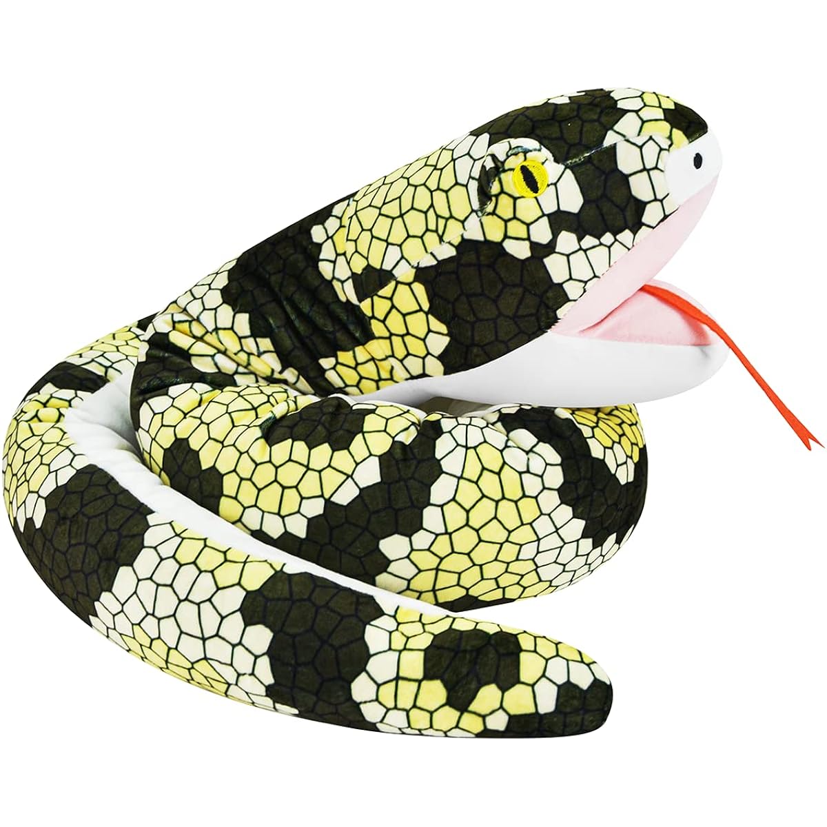 Gisqis Snake Stuffed Toy 65 Inch Length Snake Stuffed Animal Large Anaconda Hand Puppet Soft Python Stuffed Animal Creative Cushion Funny Kids Birthday Gift for Children Boys Green
