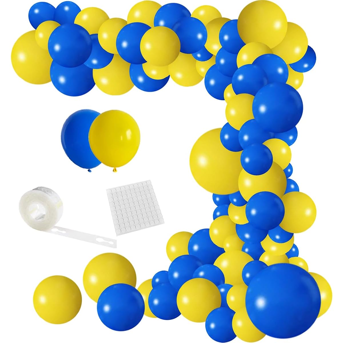 Blue and Yellow Balloon Garland Arch Kit 122pcs Royal Blue Yellow Balloon Arch for Birthday Wedding Baby Bridal Shower Graduation Anniversary Bachelorette Decorations