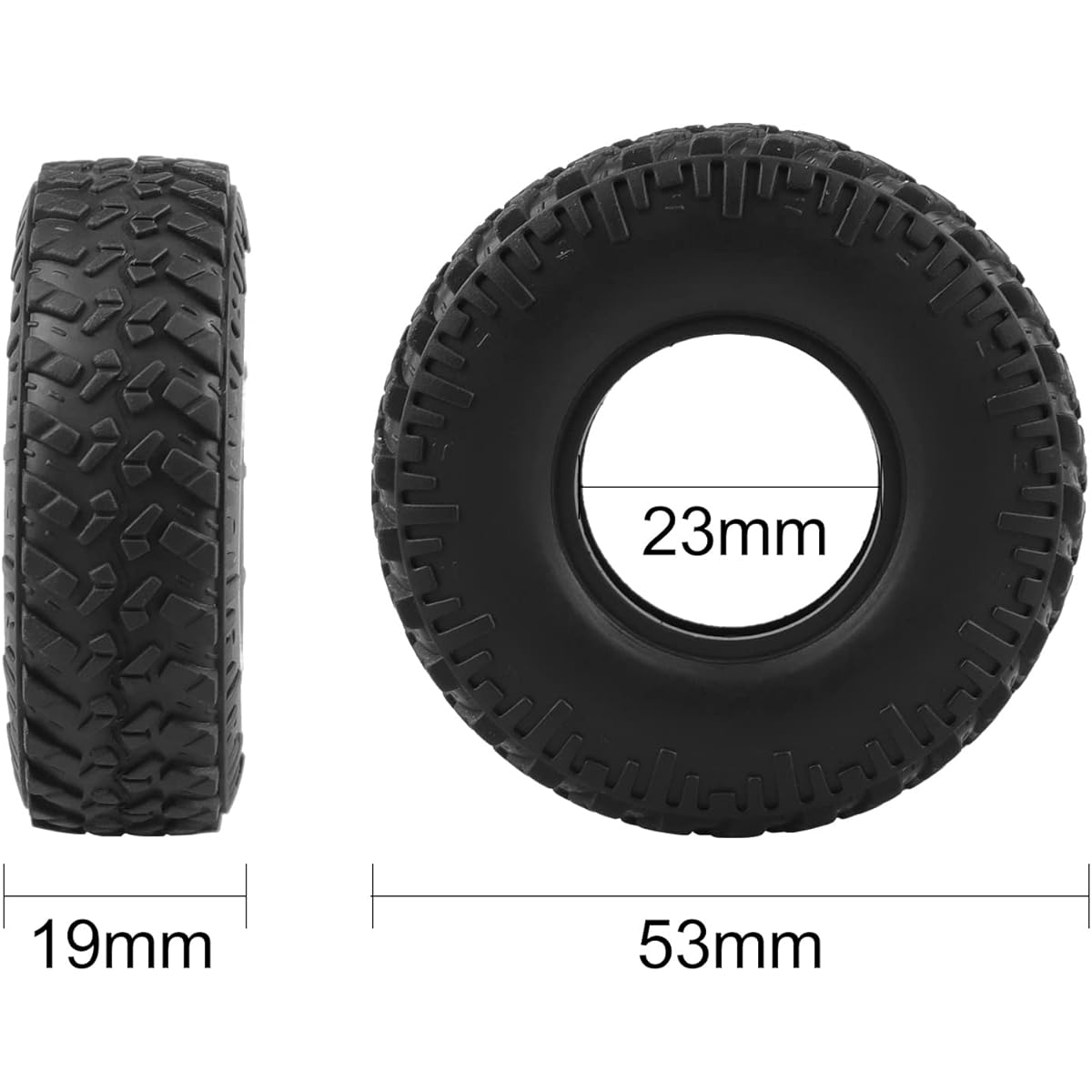 AIMROCK 1.0 Tire with Foam Multi-Terrain Wheel Tire for SCX24 Deadbolt Gladiator Brocon C10 JLU 1/18 1/24 RC Crawler 4WD Truck