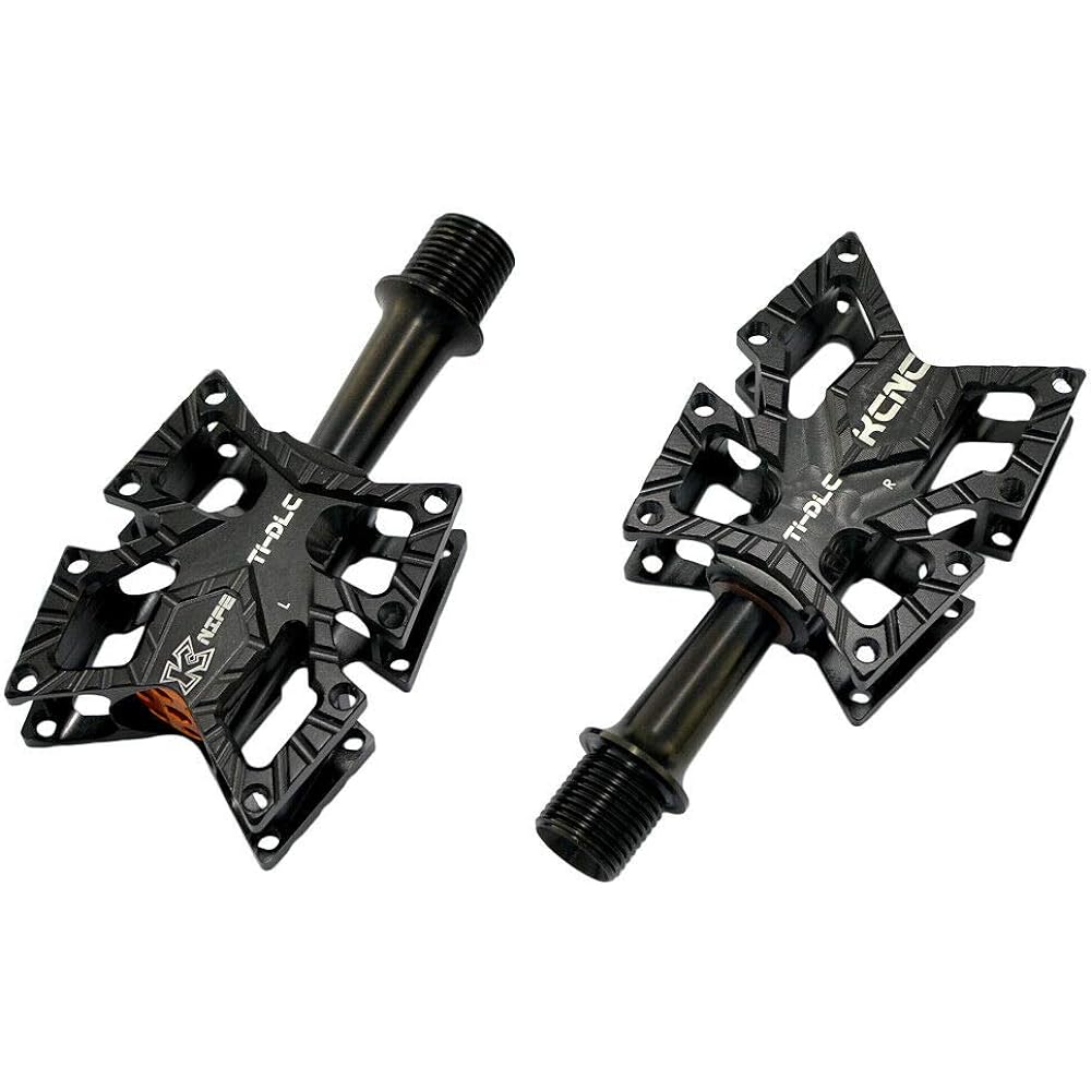 KCNC KNIFE Titanium Spindle Road Platform Pedals, Black, SK2191