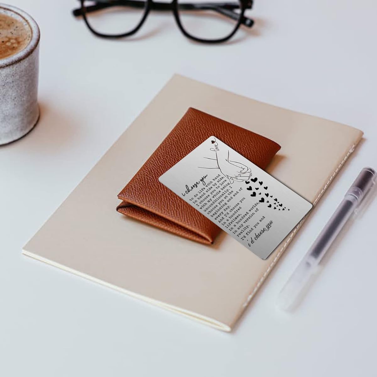 Anniversary Cards Gifts for Him I Choose You Card Gifts for Husband Boyfriend Pocket Keepsake Hubby Gifts Couples for Men Wedding Gifts for Him Groom Gifts Expanded Gifts for Him (Silver) XCD9