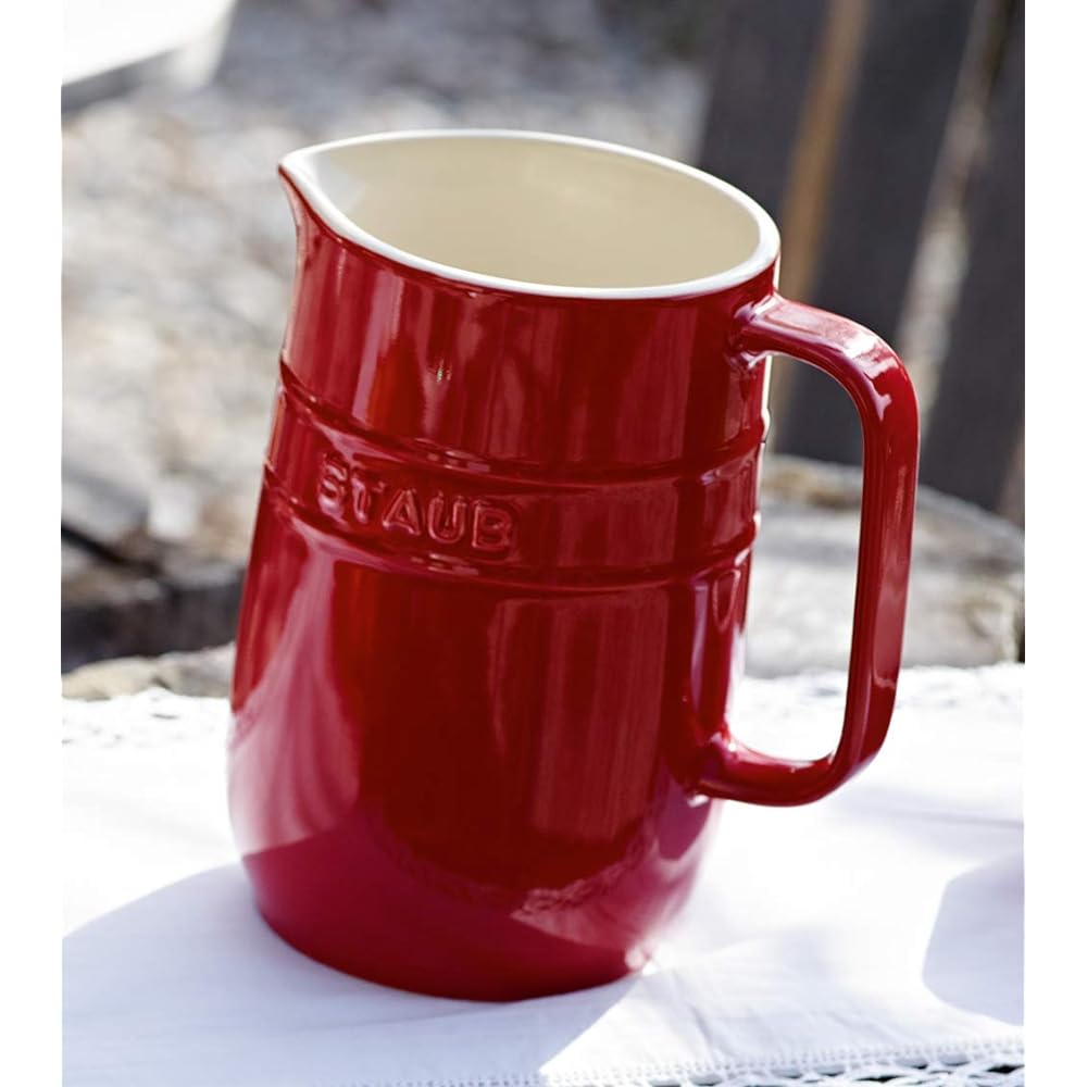 staub "Pitcher Cherry 1L" Ceramic Carafe Jug Server Microwave Safe [Authorized Japanese Product] Pitcher 40511-583
