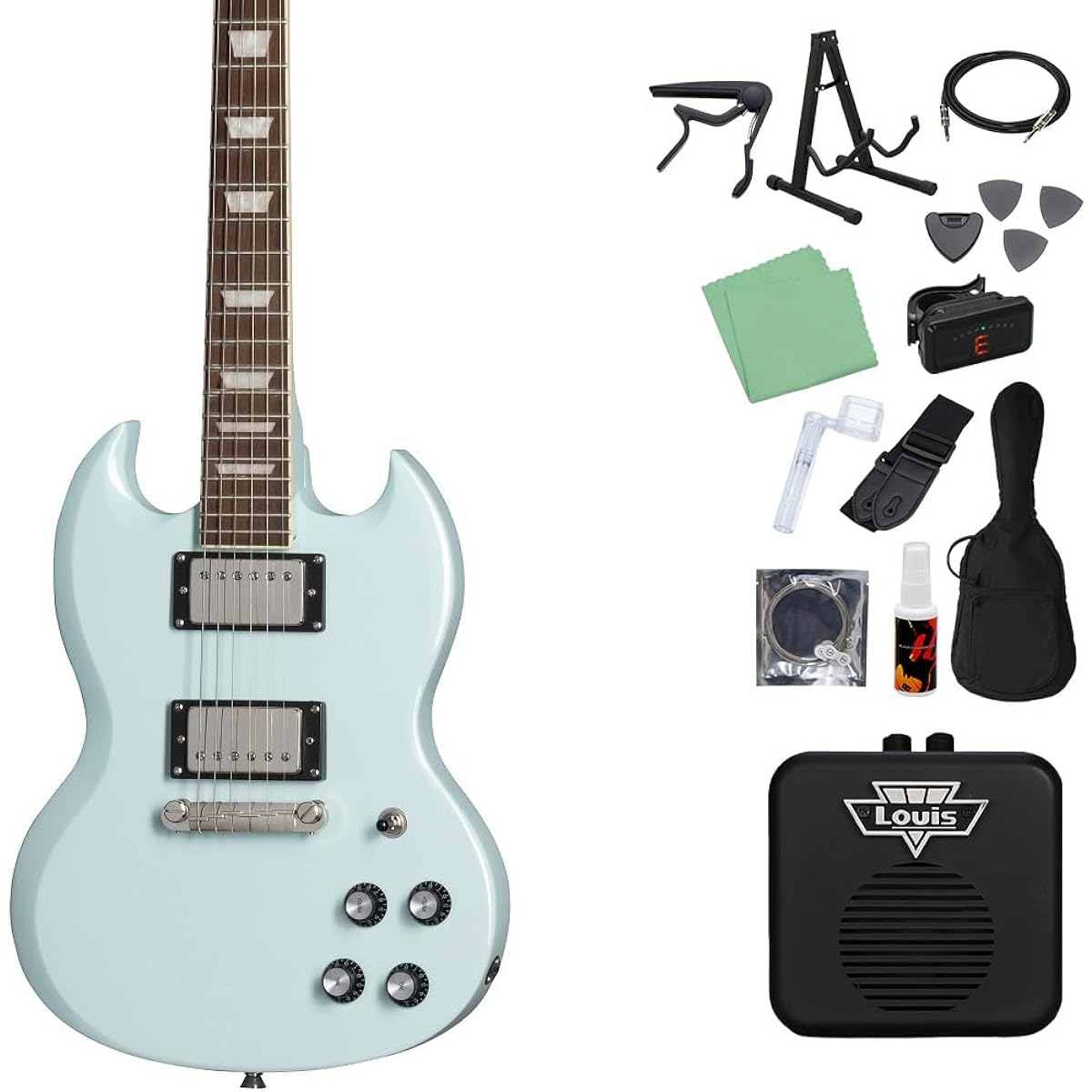 Epiphone Power Players SG IBL Electric Guitar Beginner 14-piece Set [with Mini Amplifier] 7/8 Size Mini Guitar Epiphone