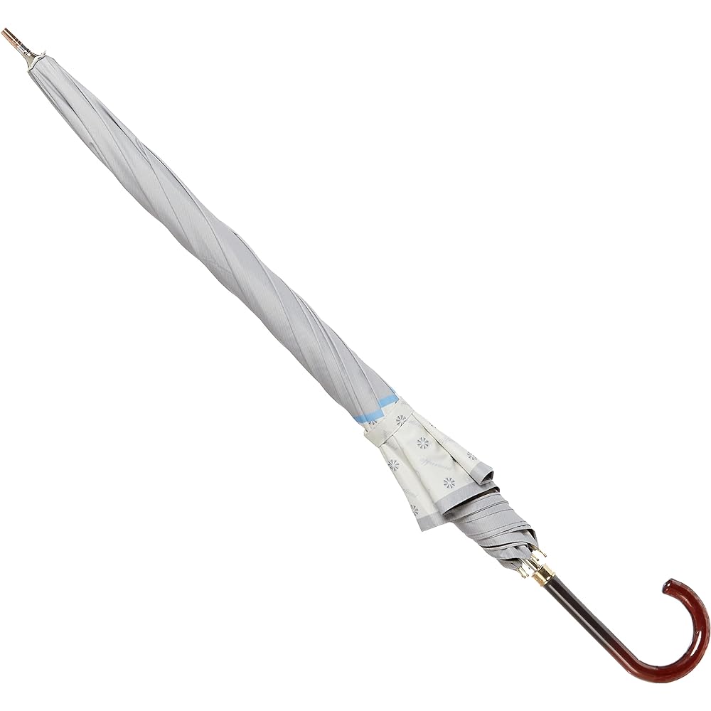 [Cocochi] MOONBAT Monogram Hem Umbrella, Rain Umbrella, Long Umbrella, Sunny and Rainy Umbrella, Women's Gift 10667 [UV shielding, light shielding, heat shielding effect, super water repellent, lightweight] 21-353-10667-00 Brown Rib length: Approximately