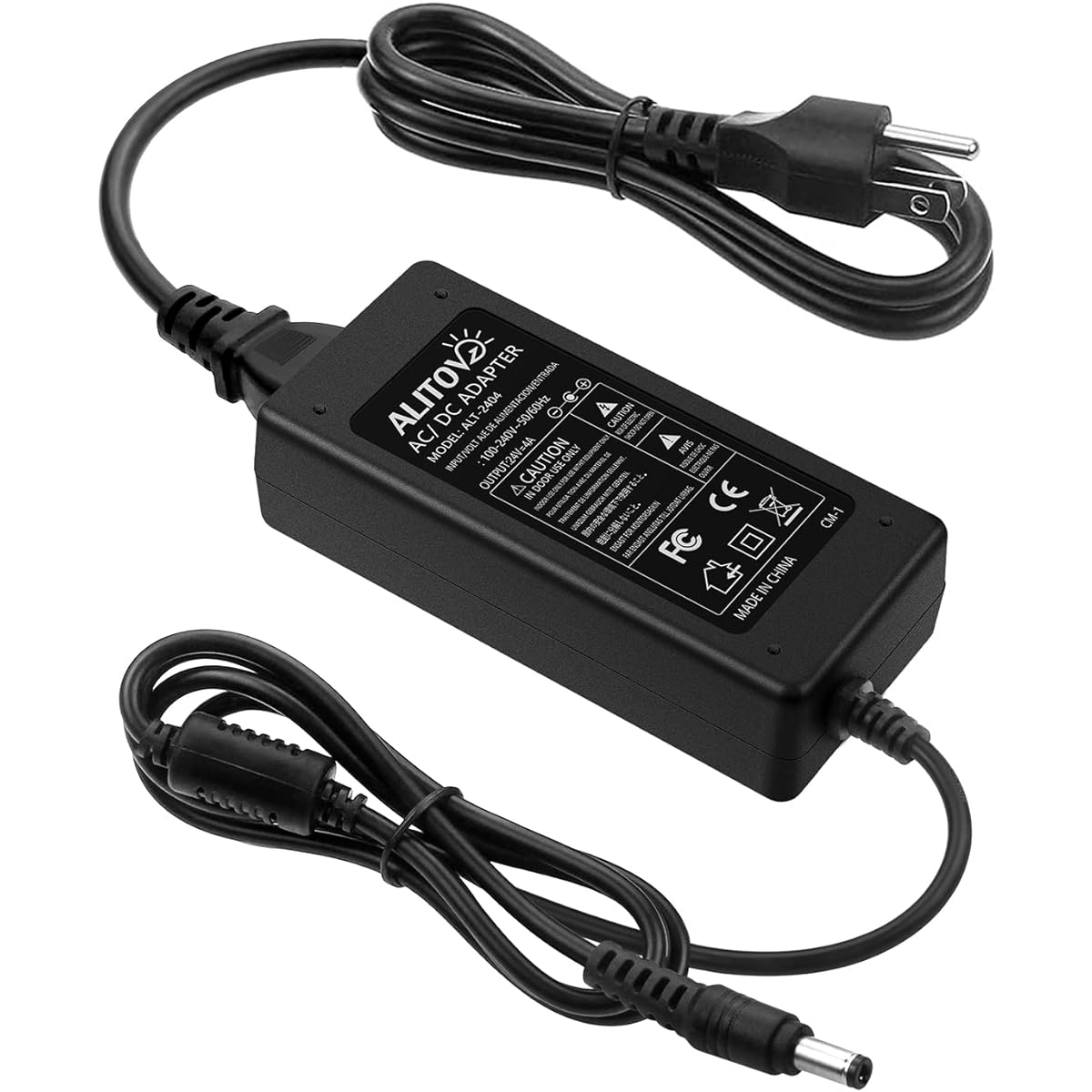 ALITOVE 24V Power Supply 4A 96W AC/DC Adapter 100-240V AC to DC 24 Volt Converter 4 Amp 3.75A 3.5A 3.3A 3.2A Transformer 5.5x2.5mm for LED Strip CCTV Camera LCD Monitor Massage Chair