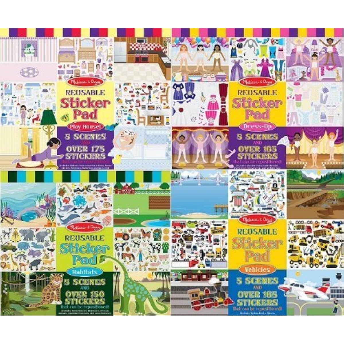 Melissa & Doug Reusable Sticker Pad Bundle (Pack of 4)