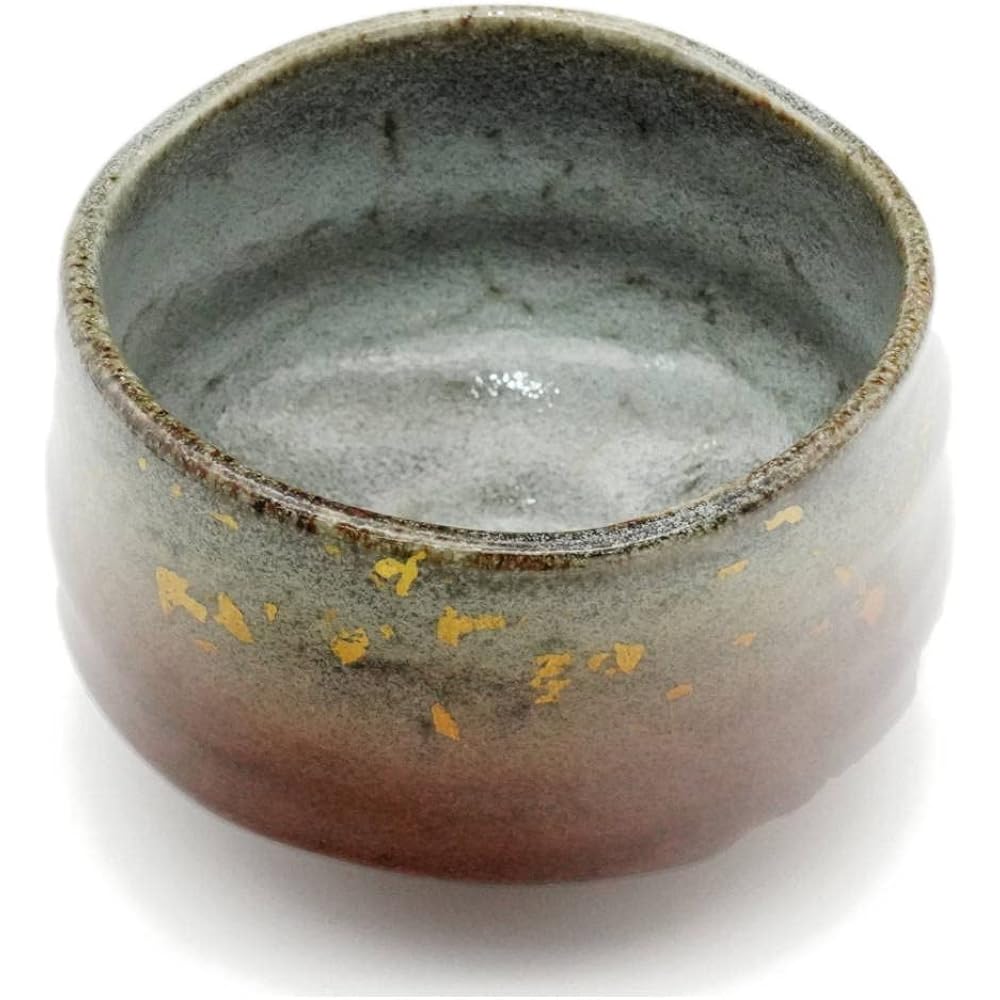 (Limited stock) Kutani ware matcha bowl, gold glaze, red A (in presentation box), pottery, made in Japan