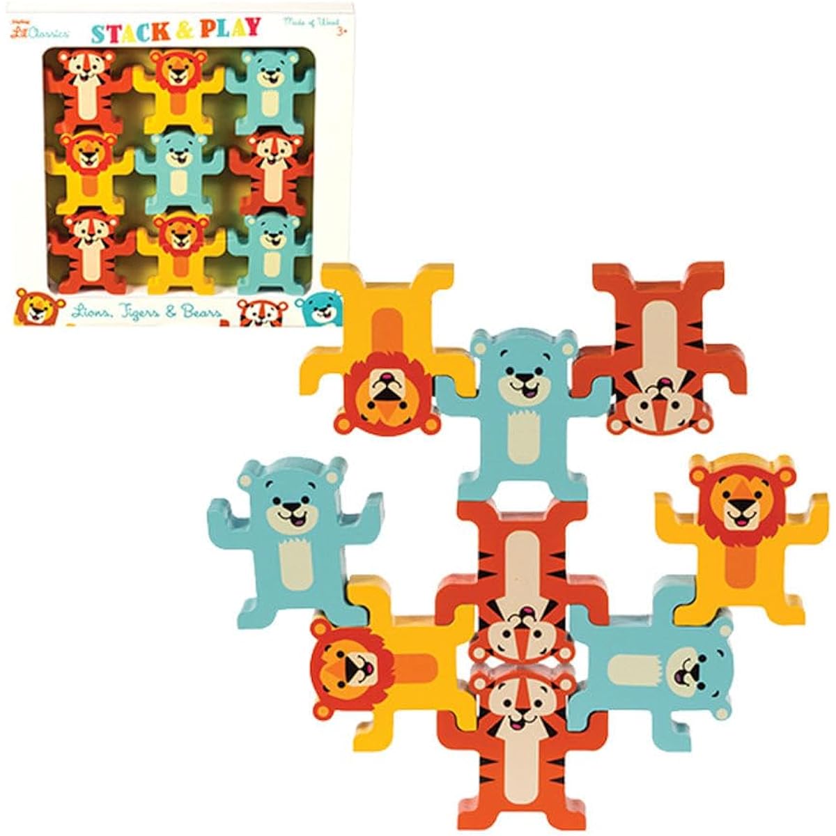 Schylling Little Classics Stackable Wooden Animal Toy Yellow
