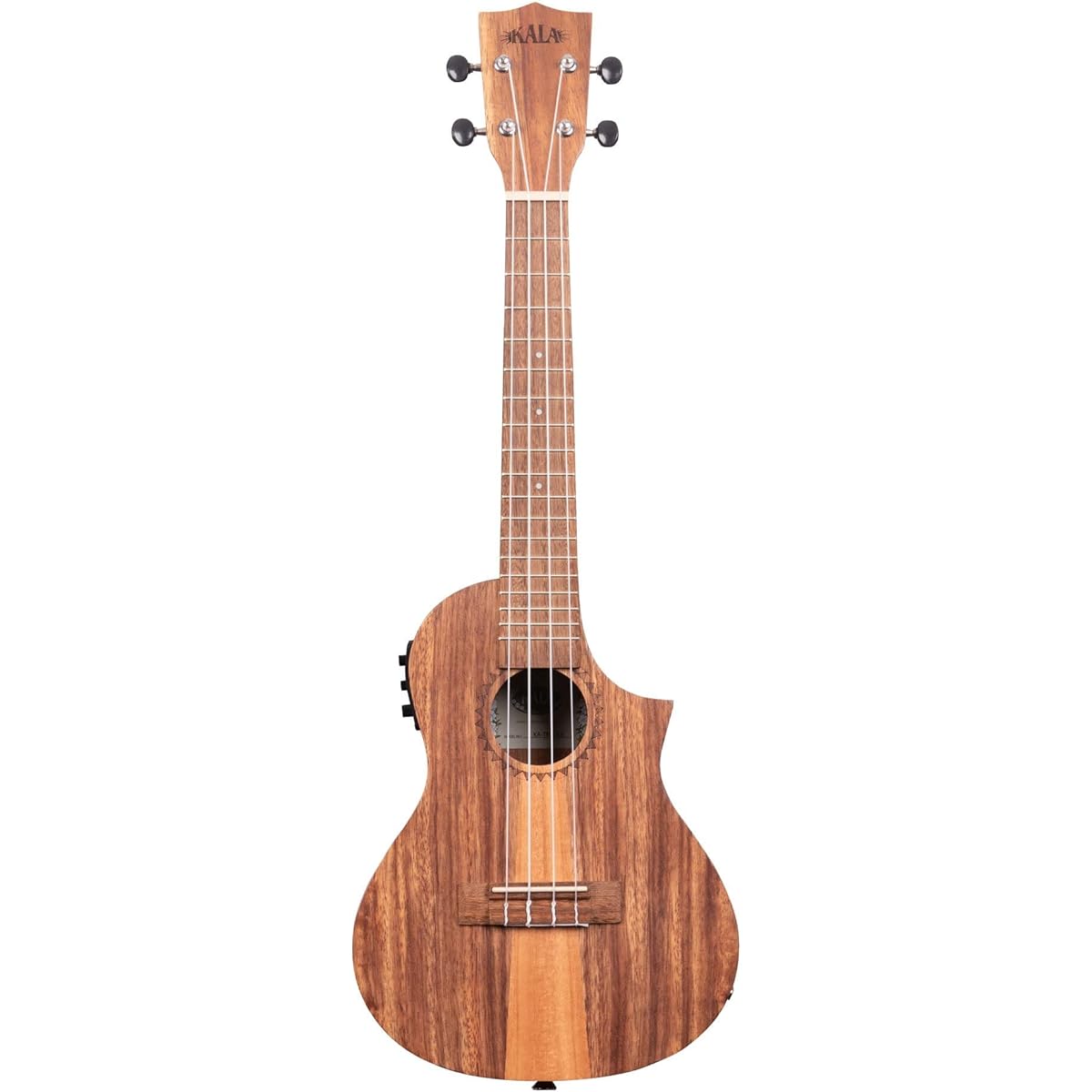 KALA Teak Tri-Top Concert Ukulele with Cutaway and EQ, Padded Gig Bag