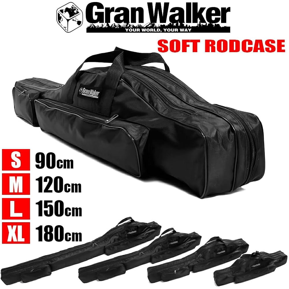 [Grand Walker] Reel-in Rod Case 90cm - 180cm Fishing Daiwa Style Compact Shoulder Fishing Rod Case Reel Storage (150cm)