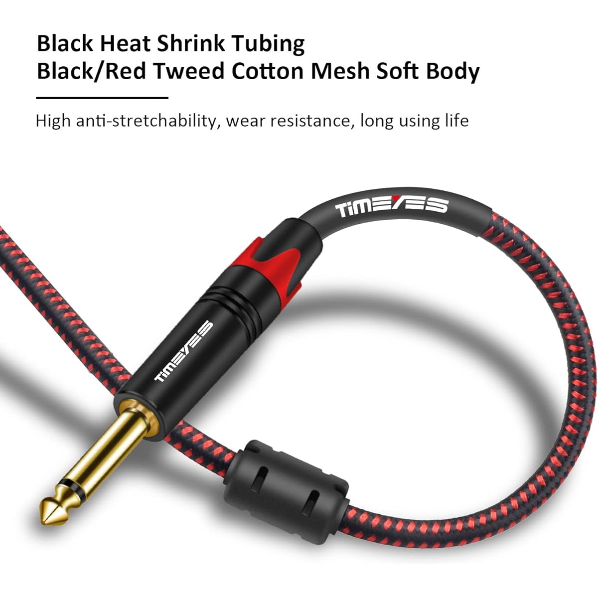 TIMEYES 10m 1/4" TS to Male XLR Unbalanced Cable 33ft Male 6.35mm TS Plug to XLR 3 Pin Male Audio Cable Microphone Cable XLR - 1/4" Patch Cable Cord Jack 1/4 - XLR
