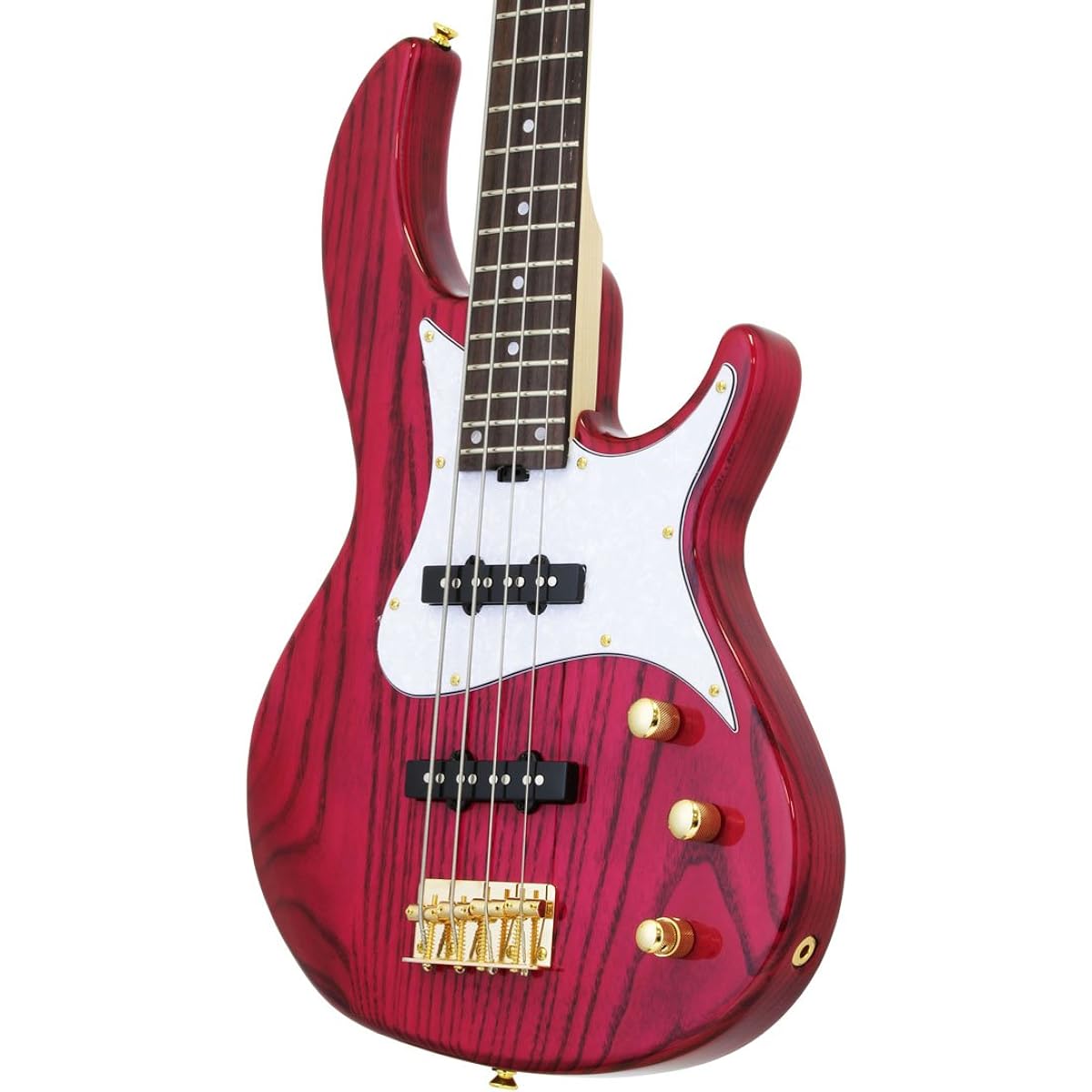 AriaProII electric bass RSB-42AR SPK see-through pink ash body 3-piece maple neck rose fingerboard soft case included