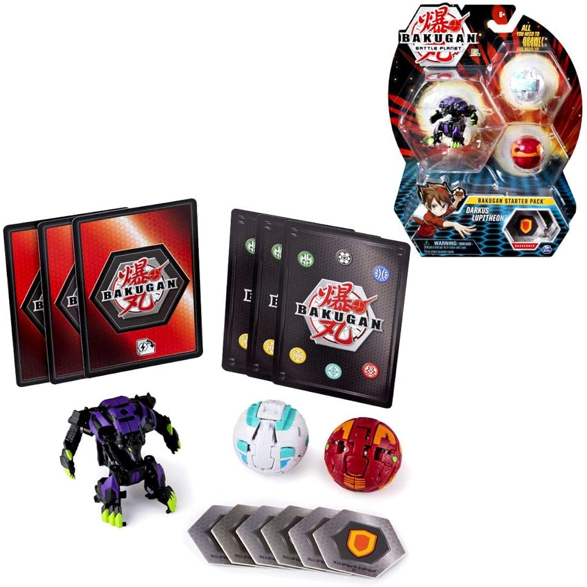 Bakugan Starter Pack Darkus Lupicion Collectible Transforming Creature Ages 6+ 3 Packs