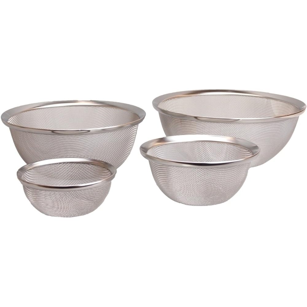 Pearl Metal Made in Japan Stainless Steel Ball Shaped Colander Set of 4 13/15/21/24cm Fave H-4510