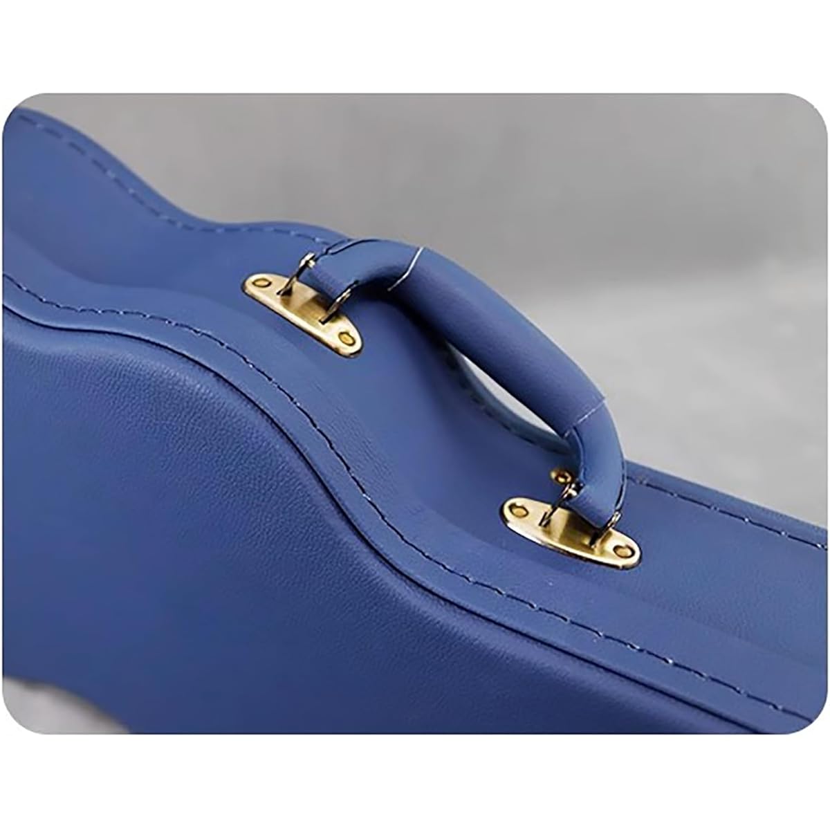 Ukulele Case Leather Ukulele Wooden Case Crushproof 23" 26" Ukulele (Color: Blue, Size: 23inch)
