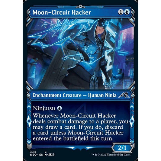 Magic: The Gathering - Moon Circuit Hacker (334) - Showcase - Foil - Kamikawa: Neon Dynasty