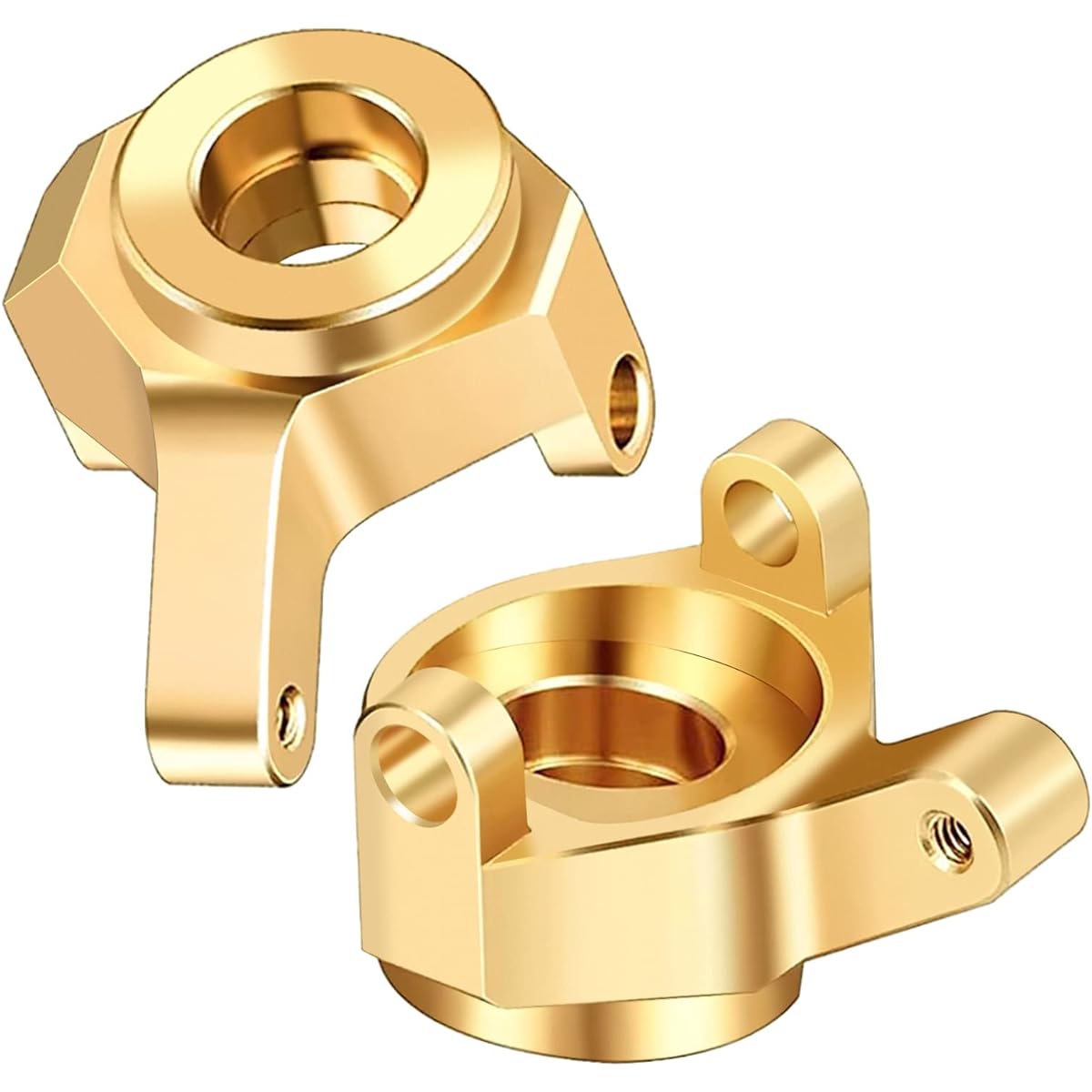 AIMROCK Brass Steering Knuckle & 7mm Wheel Hex Hub & Diff Cover & Boulder Bar for Axial SCX24 Deadbolt Brocon C10 Gladiator 1/24 RC Crawler 4WD Truck (Gold)