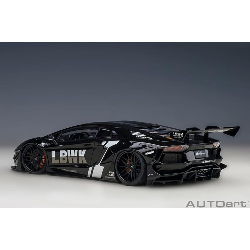 AUTOart 1/18 Liberty Walk LB-WORKS Lamborghini Aventador Limited Edition Black LBWK/Carbon Black Bonnet Finished Product 79244
