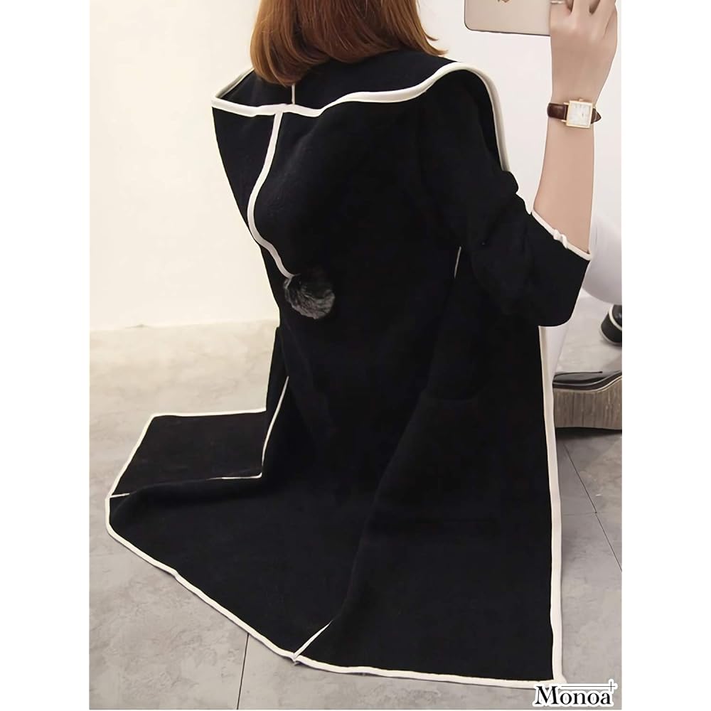 [Monoa] Parka, Brushed Lining, Fleece, Long Sleeve, Thin, Long Length, Fur Charm, Hooded, Women's Fashion