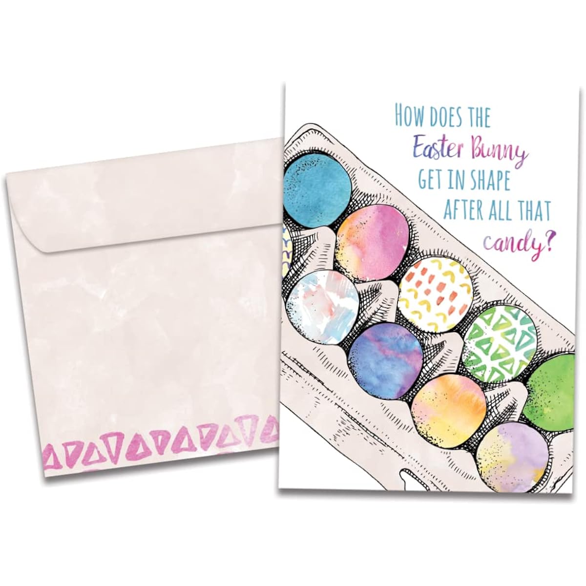 Tree-Free Greetings Easter Greeting Cards, Eco-Friendly, Made in the USA, 100% Recycled Paper, 5"x7", Bunny Diet (GO60467)