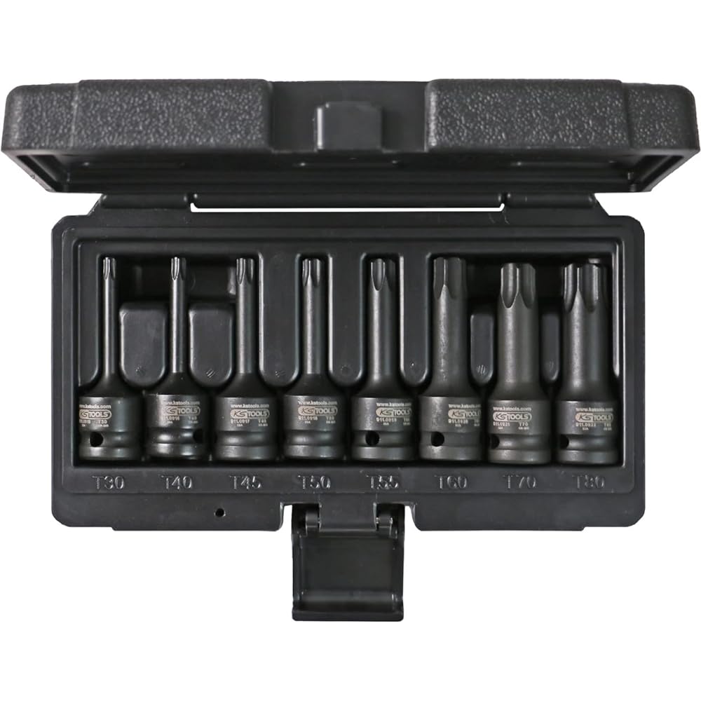 KS TOOLS TX screws 8 pcs 1/2" Impact bit socket set for T30-T80 1/2" Impact bit socket set for TX screws 8 pcs T30-T80 911.0901 [Parallel import goods]