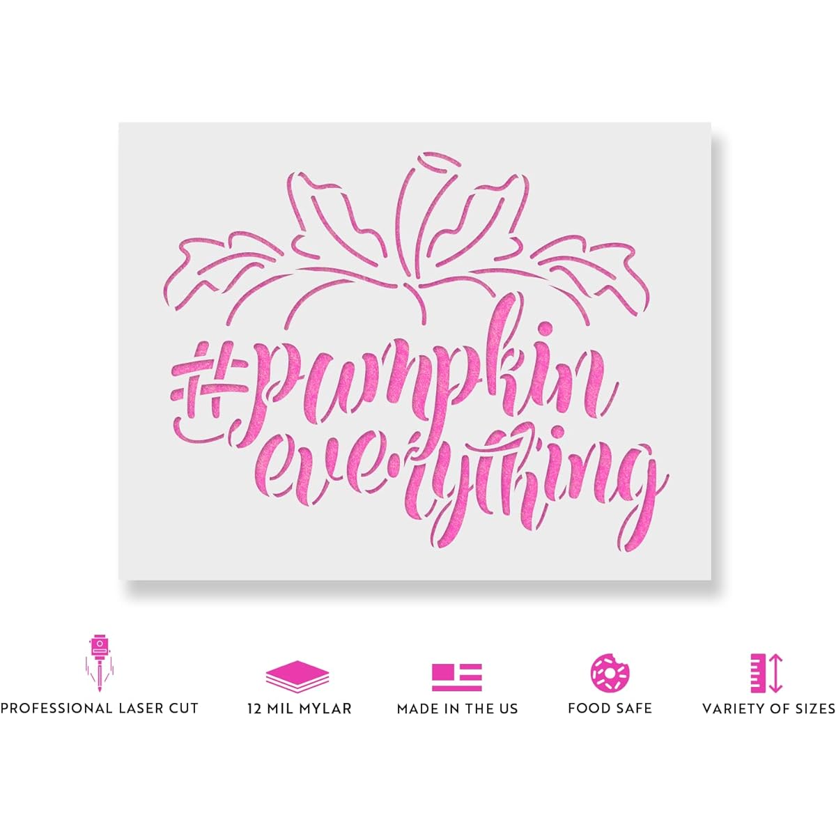 Pumpkin Everything Stencil Template for Walls and Crafts - Reusable Stencils for Small & Large Paintings