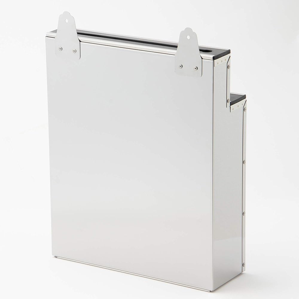 Endo Shoji TKG Knife Holder, Stainless Steel, Large, 2 Tiers, Comes with nailed fixed rubber plate, Width x Depth x Height (mm) 300 x 100 x 370, Simple and Easy to Use, Removable Bottom Plate, Hygienic, Commercial Use AHU26001