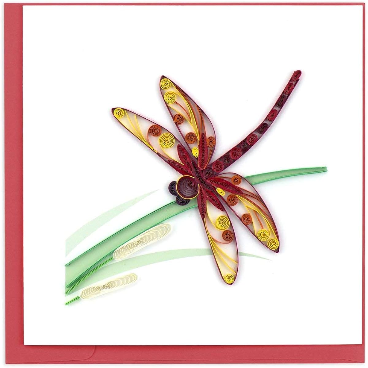 Quilling Card 3-D Greeting Card - DRAGONFLY
