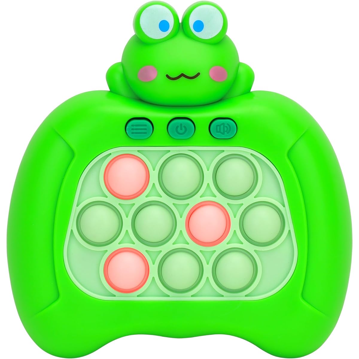Fast Pop Game Fidget Toy - Handheld Push Game for Kids Teens Adults Quick Push Bubble Game Light Up Fidget Toy for Boys Girls Birthday Christmas(Frog)