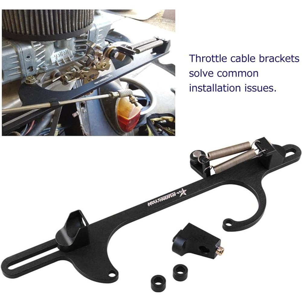 (Ryanstar) Ryanstar 4150 4160 Aluminum Series Black Red Billet Throttle Cable Carburetor Bracket China Black RS-BT001