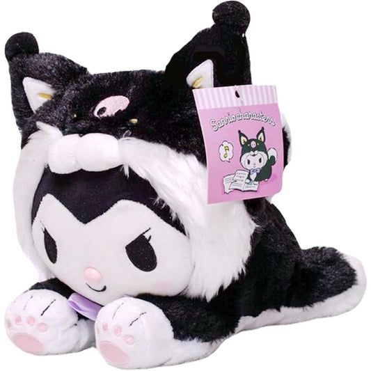 1pc My Melody Cartoon Plush Toy, Kuromi Plush Toy, 8inch Anime Cute Soft Cinnamoroll Stuffed Animal, Healing Kids Girl Fan Toy, Gift Bag Filler, Birthday Gift for Children (Black)