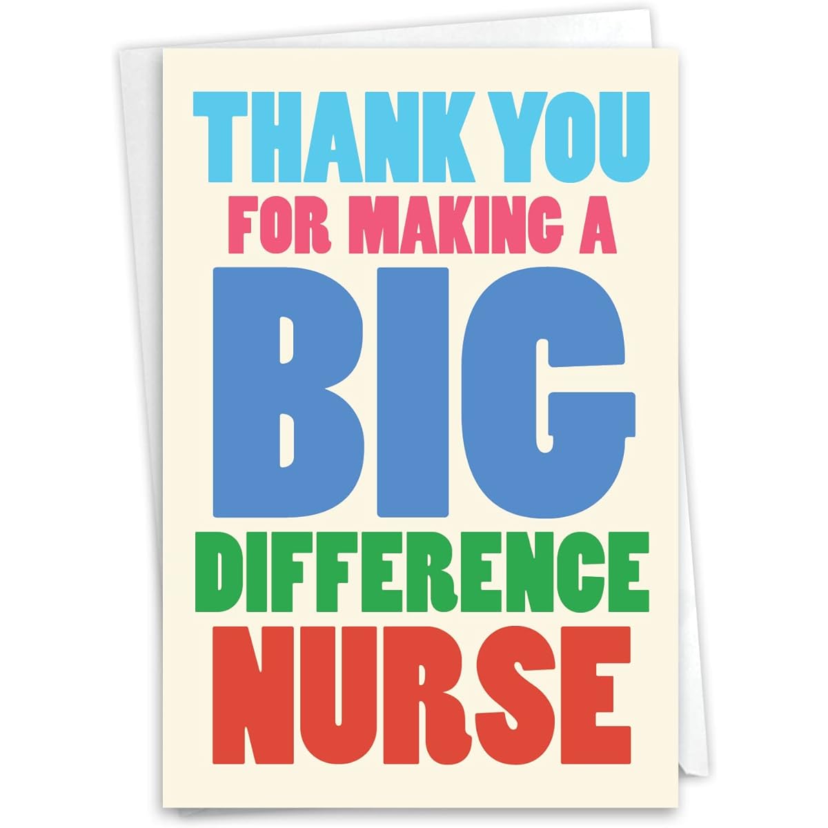NobleWorks Cheerful Thank You Greeting Card (Nurse) with 5 x 7 Inch Envelopes (1 Card) Big Difference Nurses C8193TYG
