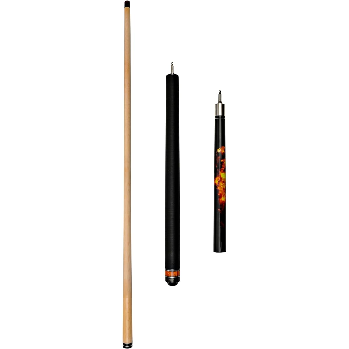 ASKA Jump Break Cue Stick JBC Fireball 3-piece construction Jump/Break Cue Tip 13mm Hard Rock Canadian Maple