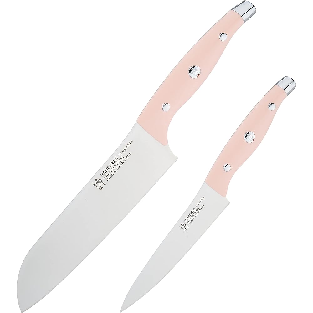 HENCKELS "HI Style Elite Starter Set Santoku Knife/Petty Knife Peach Made in Japan" Gift Set Housewarming Gift Bridal Made in Seki City, Gifu Prefecture [Authorized Japanese Product] 16887-002