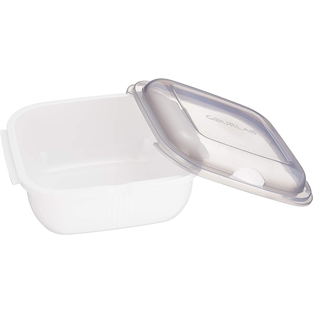 Direct Teleshop Microwave cooking supplies White Large capsule: 18.8 x 16.7 x 8.9cm 161g 1320ml Small capsule: 15.6 x 13.7 x 7.2cm 107g 670ml Square dish: 19.9 x 18 x 3.2cm 118g 900ml Healthy plate: 13 x 12 x 1cm 22g Glu Labo Multi Set GLB-MS 7 Piece Set