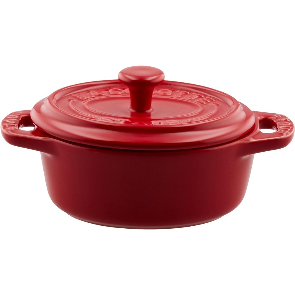 staub "Ceramic Oval Mini Cocotte Pair Cherry 11cm Set of 2" Heat Resistant Storage Container Microwave Safe [Authorized Japanese Product] Ceramic Cocotte Oval 40511-869