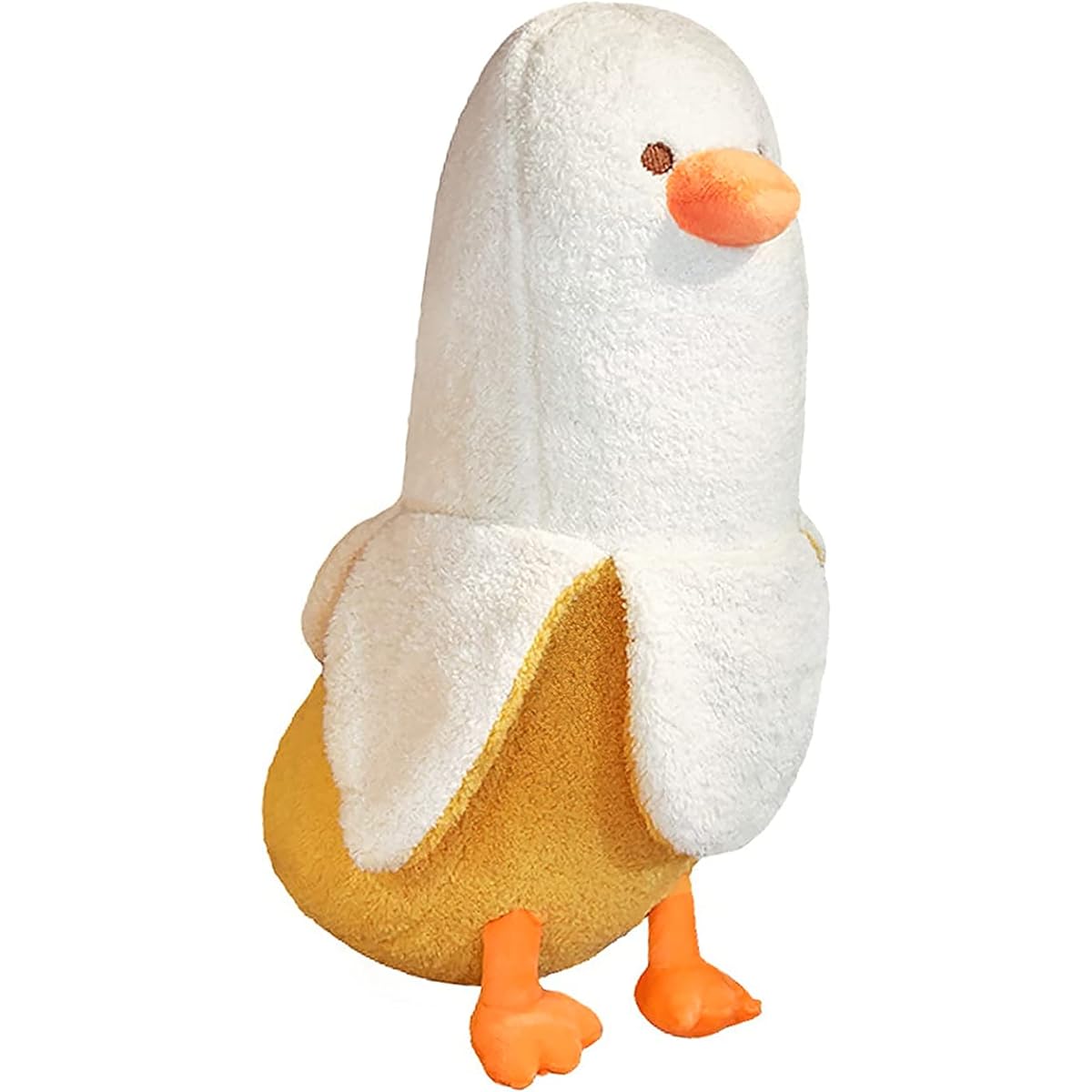 PEACH CAT Banana Duck Stuffed Animal, Cute Plush Toy, Huggable Stuffed Animal Pillow, Duck Plush Toy for Girls and Boys, White, 35.4 Inch