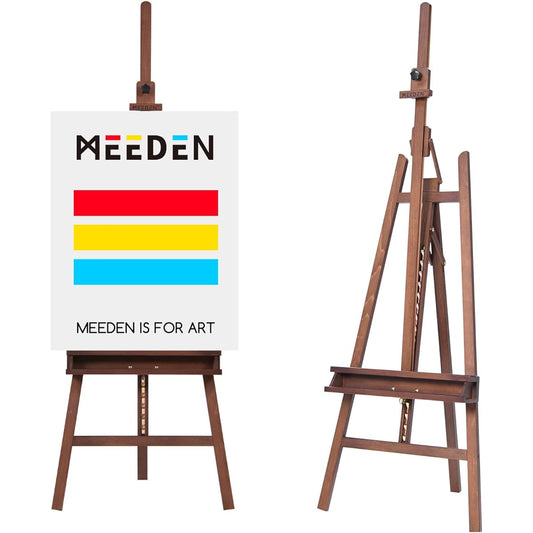 Convenient Storage, Height 160-226cm, Adjustable Height, Accommodates Canvases up to 121cm, Wooden Easel, Stand Easel, Large Easel, Studio Easel, Sketch Easel, For Art, Painting, Office, A-Frame, Easy to Carry, For Artists, Students, Adults, Sepia Color