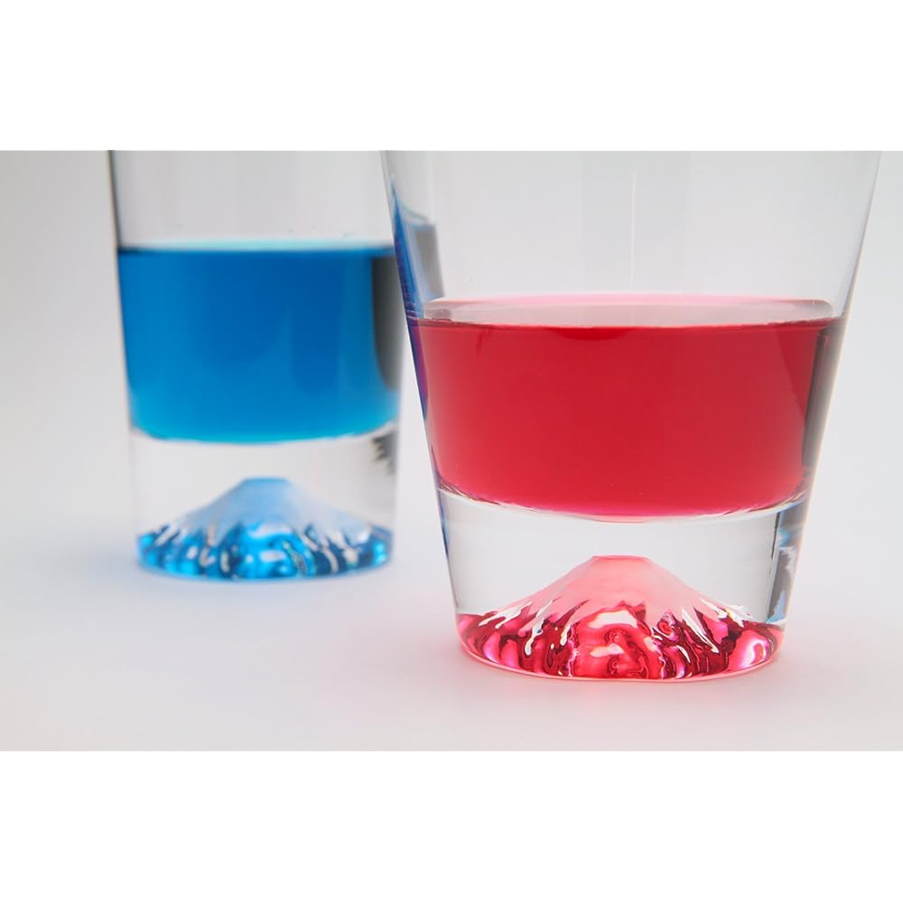 [Mt. Fuji Glass_Premium Gift Box] Mt. Fuji on the bottom shines Mt. Fuji rocks glass/with wooden coaster