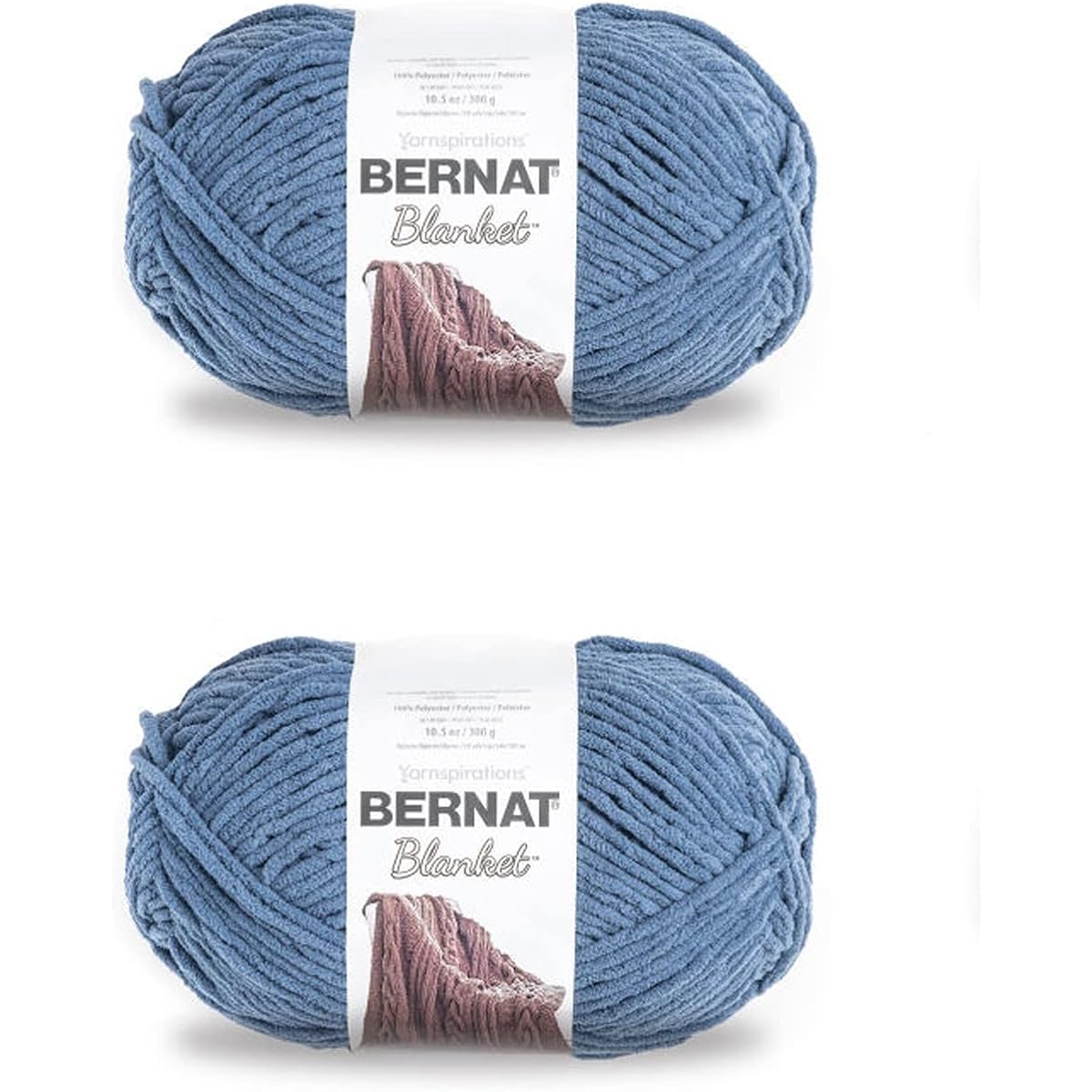 Bernat Blanket Country Blue Yarn - 2 Pack of 300g/10.5oz - Polyester - 6 Super Bulky - 220 Yards - Knitting/Crochet