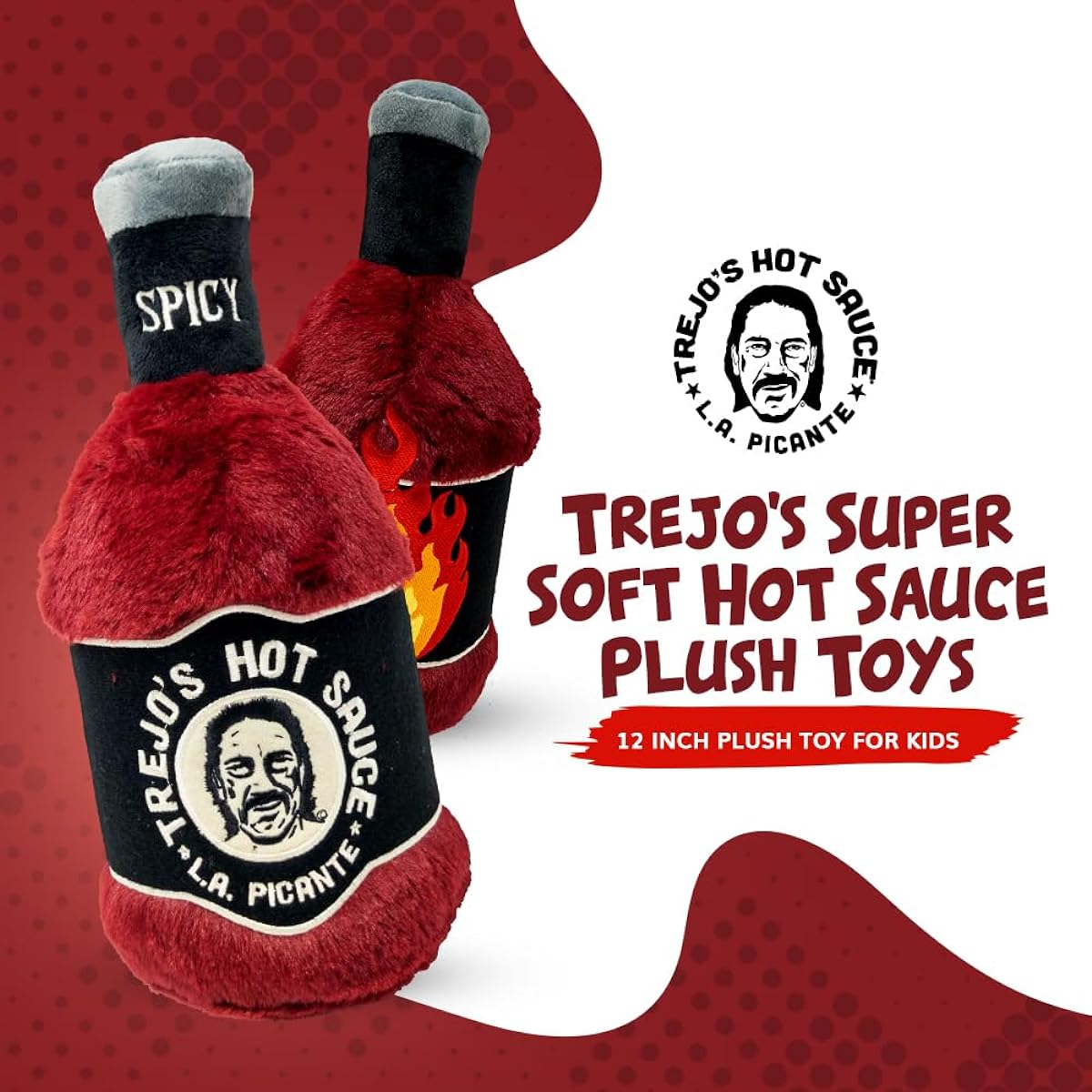 Trejo's Hot Sauce 12" Super Soft Cuddly Plush Toy for Kids, Boys, Girls, Adults - Not Suitable for Pets